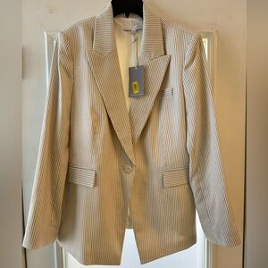 Preston & York Beige & White Striped Jacket